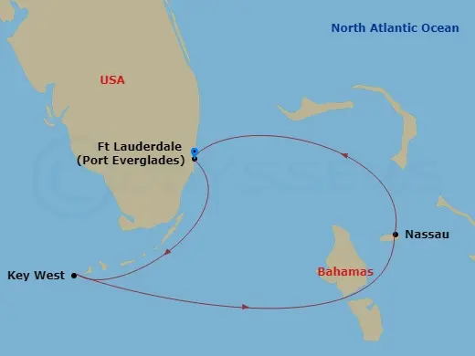 Itinerary schematic diagram