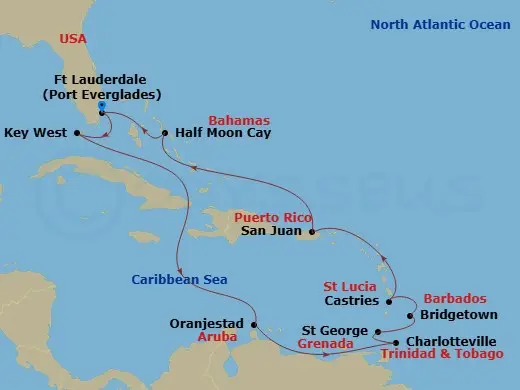 Itinerary schematic diagram