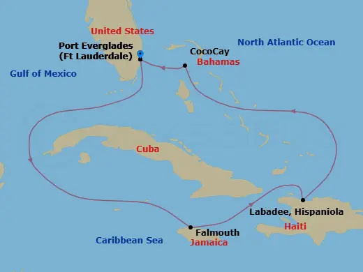 Itinerary schematic diagram