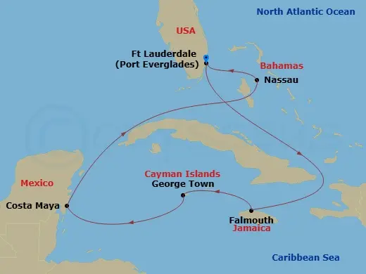 Itinerary schematic diagram