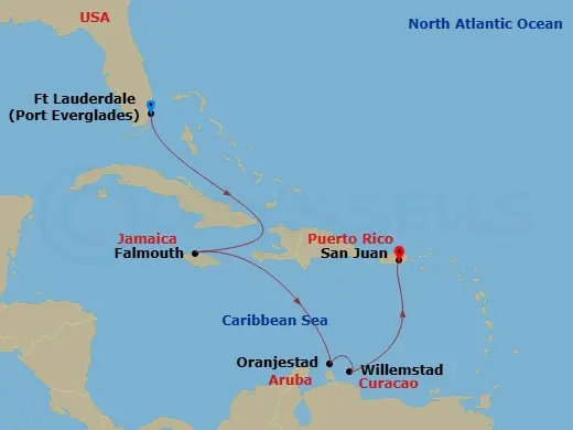 Itinerary schematic diagram