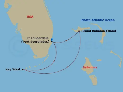 Itinerary schematic diagram