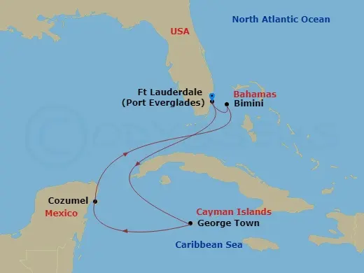 Itinerary schematic diagram