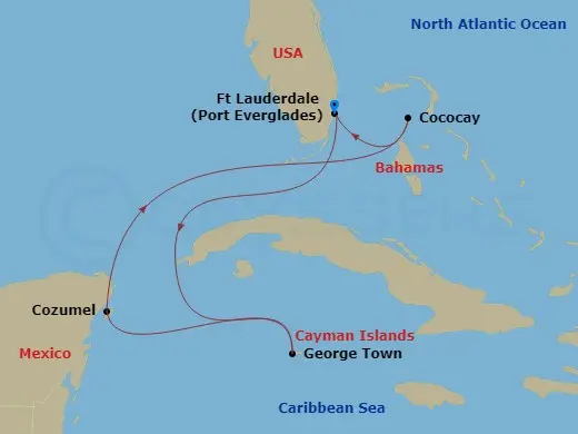 Itinerary schematic diagram