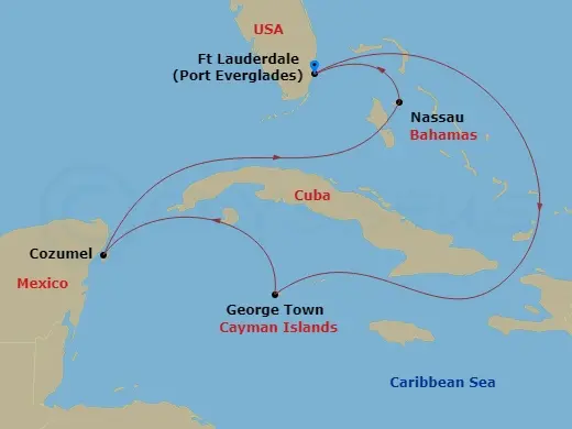 Itinerary schematic diagram