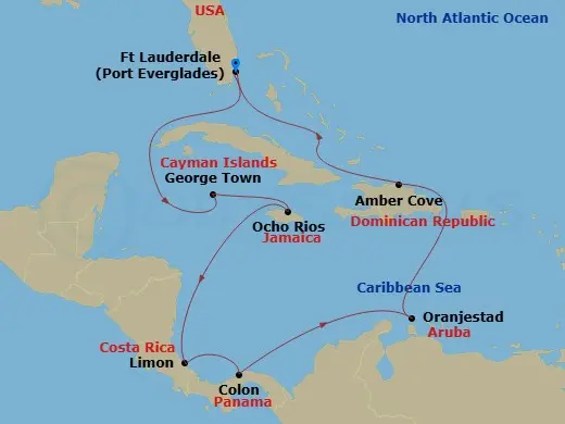 Itinerary schematic diagram