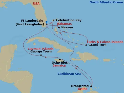 Itinerary schematic diagram