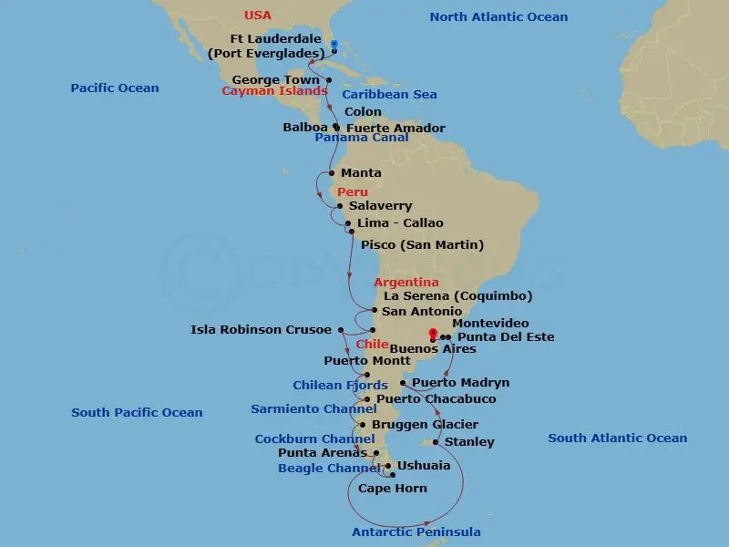 Itinerary schematic diagram