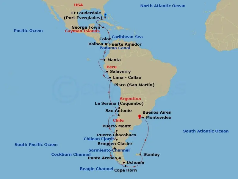 Itinerary schematic diagram