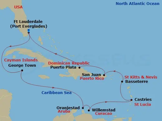 Itinerary schematic diagram