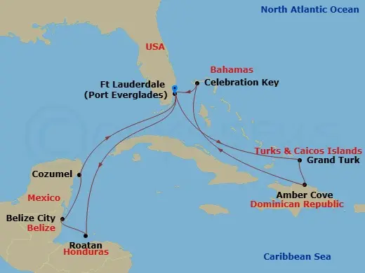 Itinerary schematic diagram