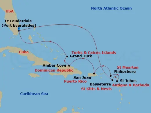 Itinerary schematic diagram