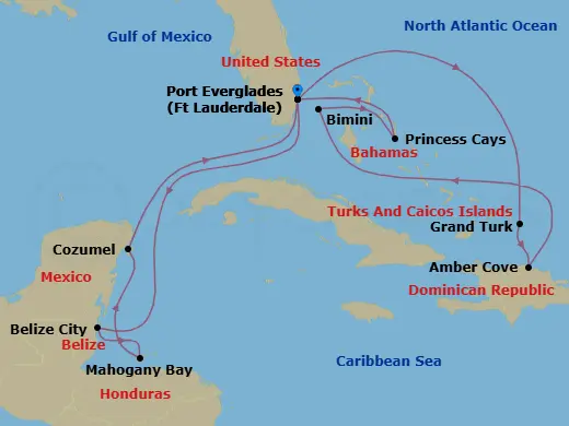 Itinerary schematic diagram