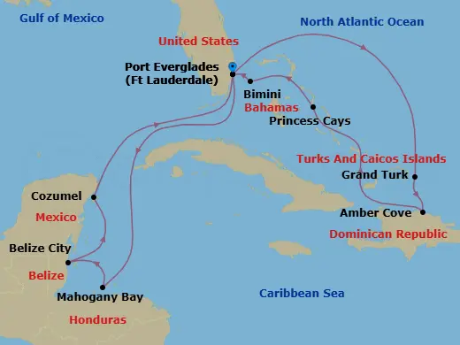Itinerary schematic diagram