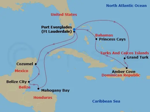 Itinerary schematic diagram