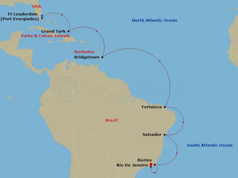 Itinerary schematic diagram