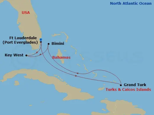 Itinerary schematic diagram