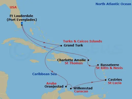 Itinerary schematic diagram