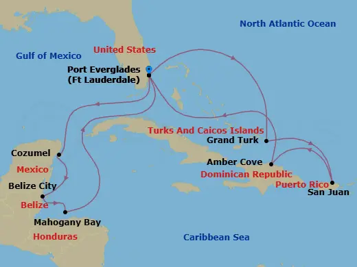 Itinerary schematic diagram