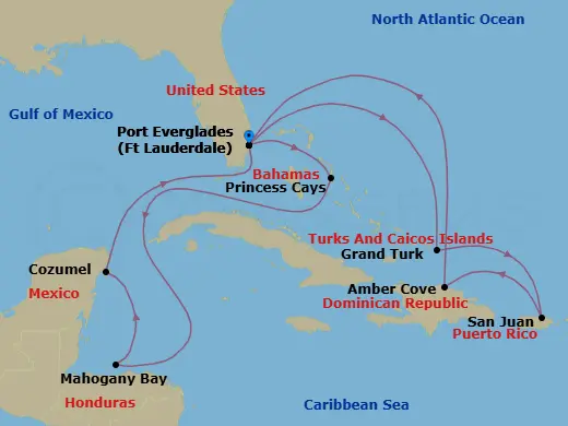 Itinerary schematic diagram