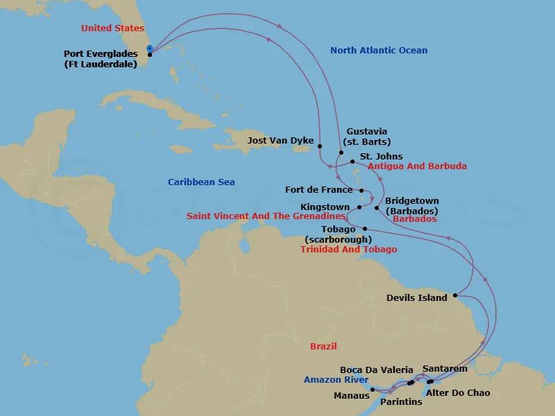 Itinerary schematic diagram