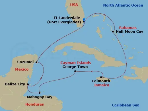 Itinerary schematic diagram