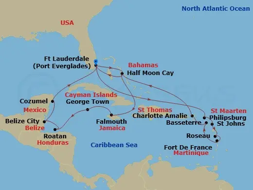 Itinerary schematic diagram