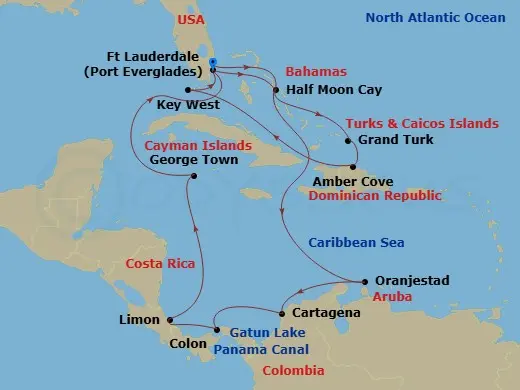 Itinerary schematic diagram