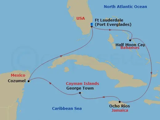 Itinerary schematic diagram