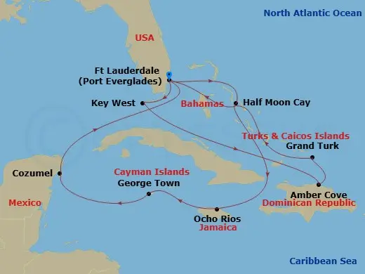 Itinerary schematic diagram