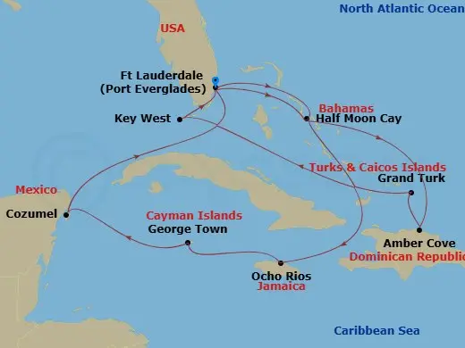 Itinerary schematic diagram