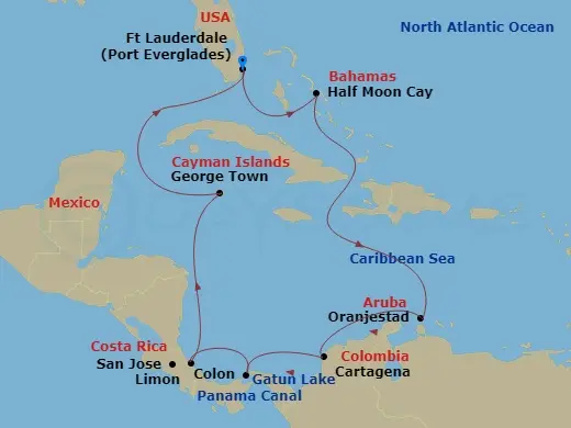 Itinerary schematic diagram