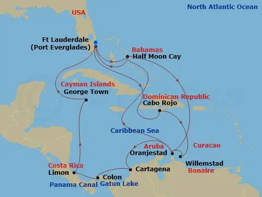 Itinerary schematic diagram