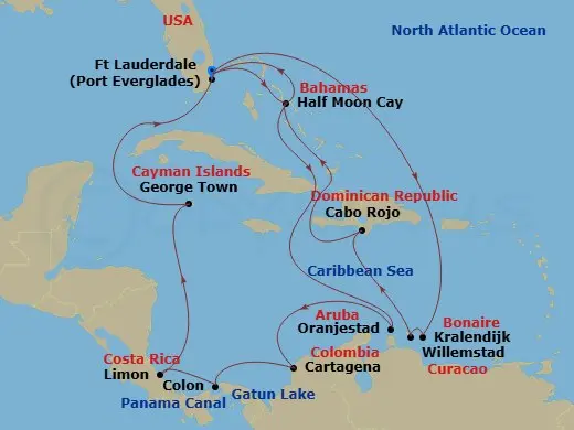 Itinerary schematic diagram