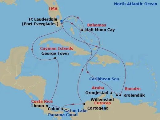 Itinerary schematic diagram
