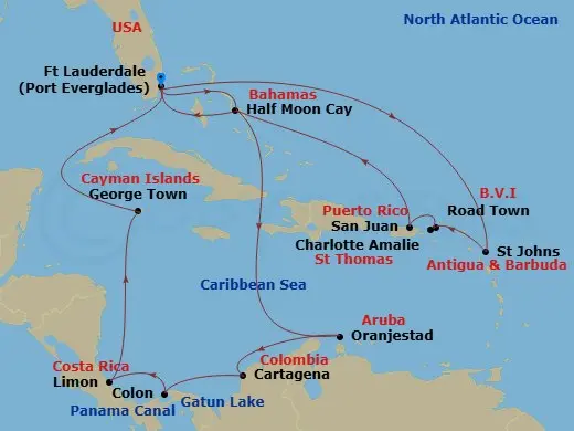 Itinerary schematic diagram