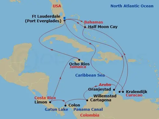 Itinerary schematic diagram