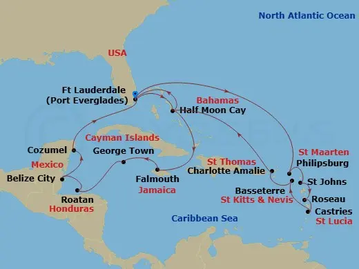 Itinerary schematic diagram