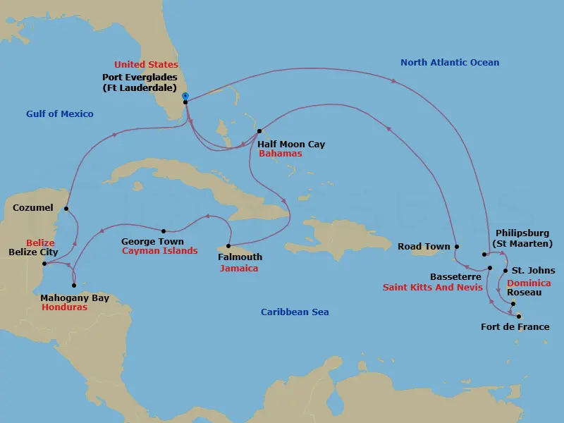Itinerary schematic diagram