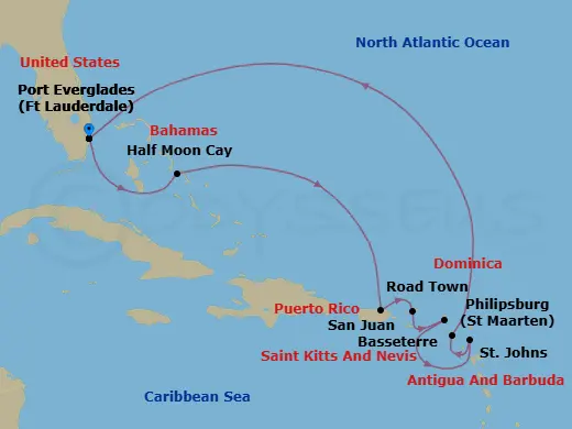 Itinerary schematic diagram
