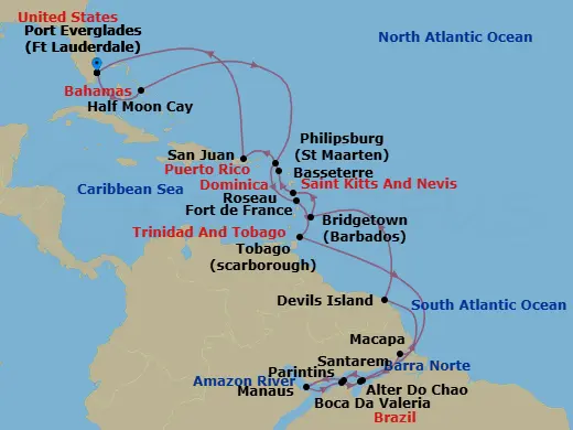 Itinerary schematic diagram