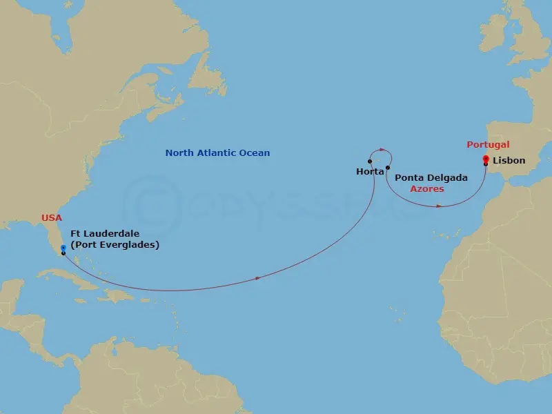 Itinerary schematic diagram