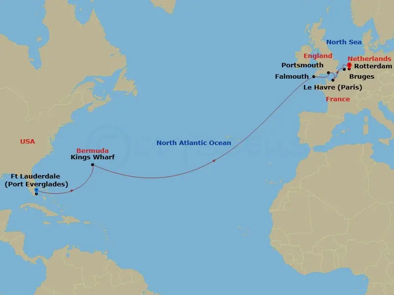 Itinerary schematic diagram
