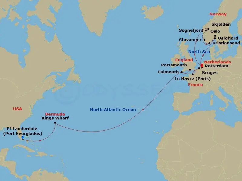 Itinerary schematic diagram