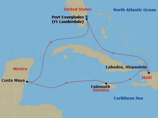 Itinerary schematic diagram