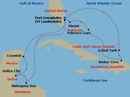 Itinerary schematic diagram