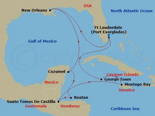 Itinerary schematic diagram