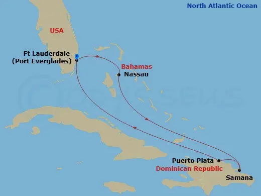 Itinerary schematic diagram