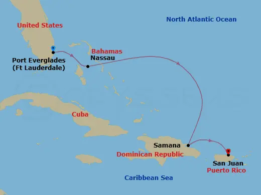 Itinerary schematic diagram