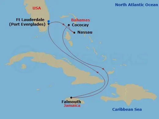 Itinerary schematic diagram